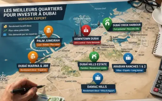 quartiers dubai investissement immobilier marina downtown business bay