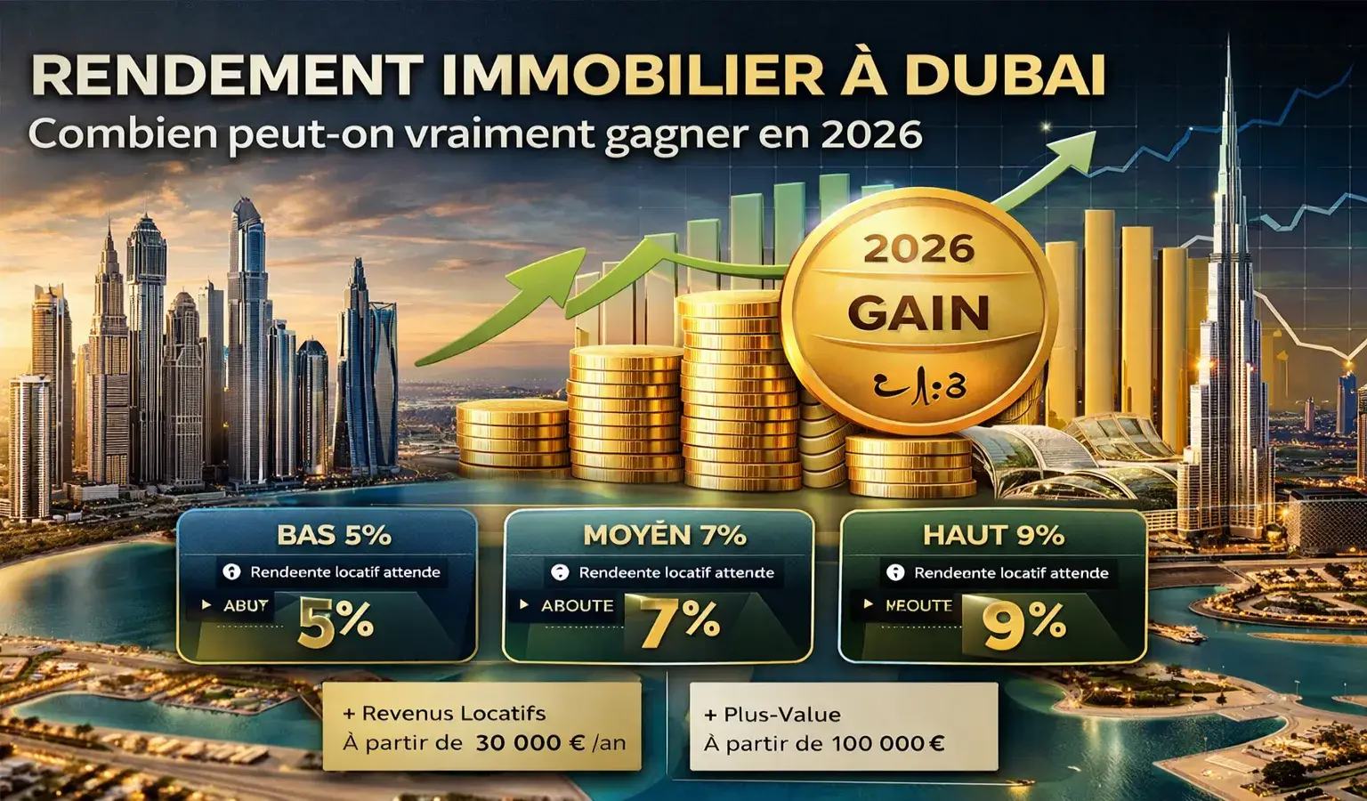 rendement immobilier dubai investissement locatif dubai skyline